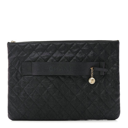 Chanel Iridescent Caviar Large Night by the C Pouch Clutch Black 1 of 9
