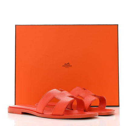 Hermes Epsom Oran Sandals 35.5 Orange Poppy 2 of 9