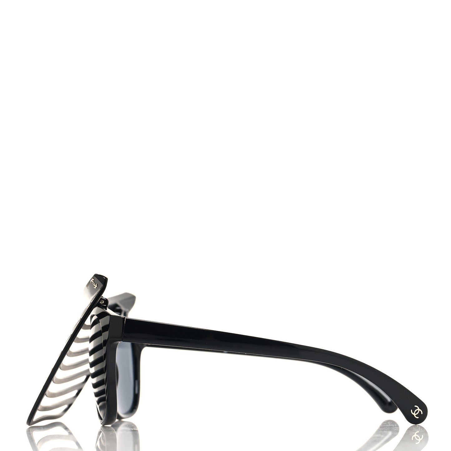 Nylon Crystal Square Sunglasses 71538 Black Grey