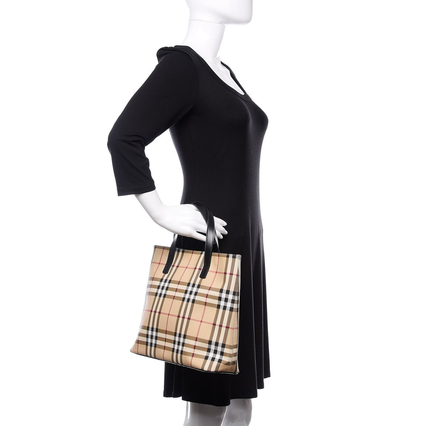 House Check Medium Tote Black