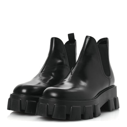 Prada Spazzolato Rois Monolith Chelsea 55mm Ankle Boots 41 Black 4 of 7