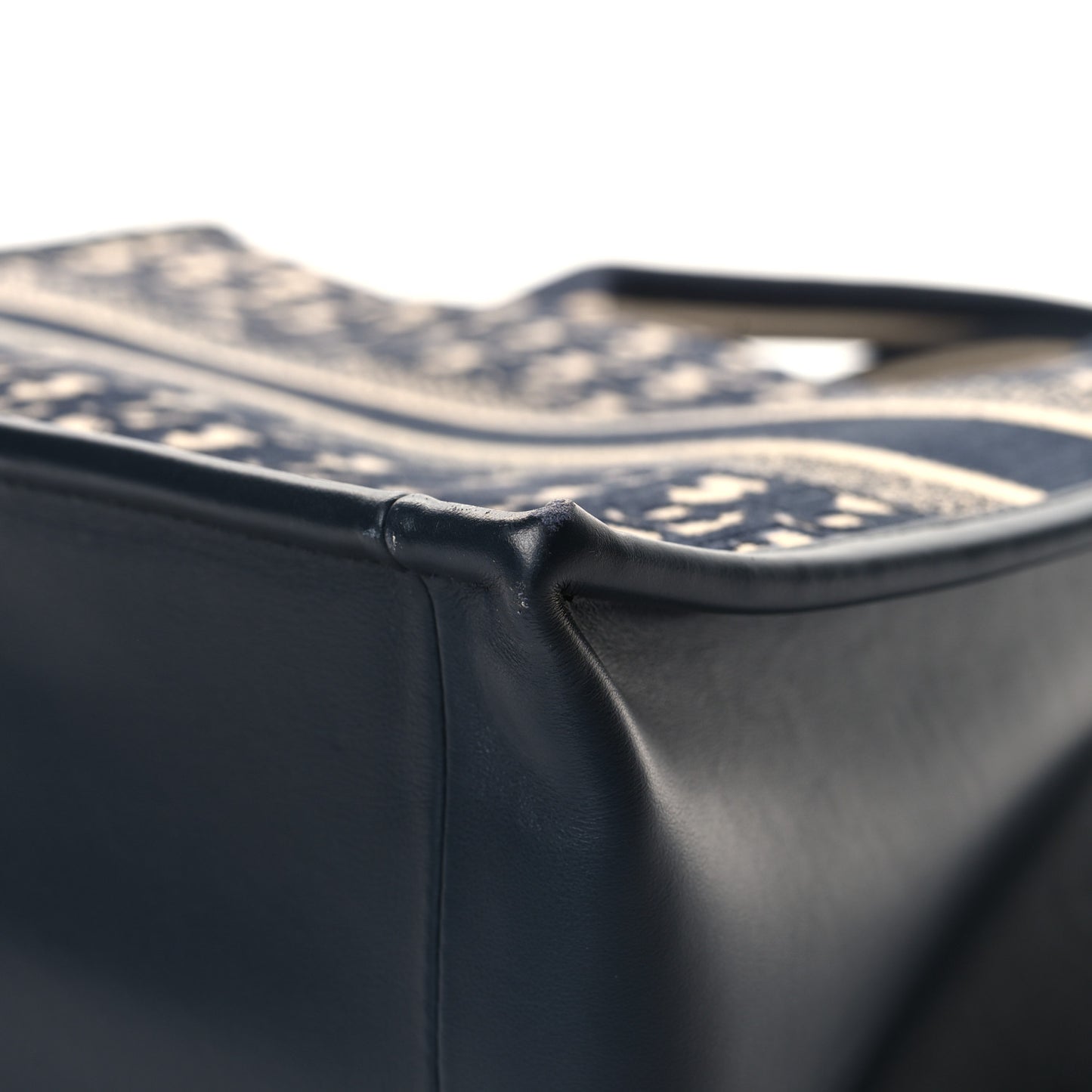 Oblique Calfskin Medium Book Tote With Strap Blue Multicolor