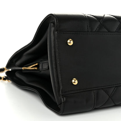 Chanel Sheepskin Quilted Mademoiselle Vintage Shopping Tote Black 9 of 11