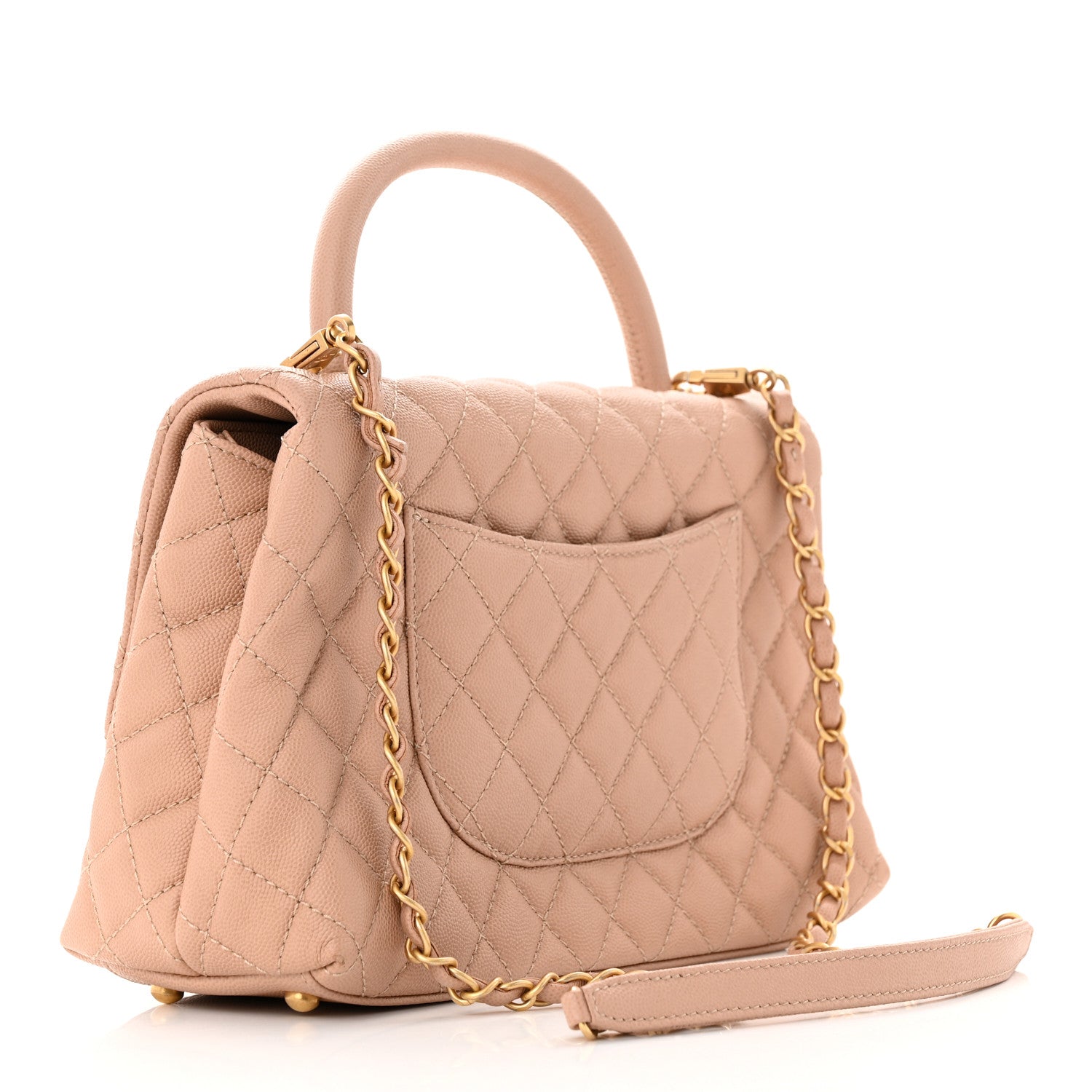 Chanel Caviar Quilted Small Coco Handle Flap Light Pink 3 of 14