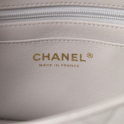 Chanel Lambskin Quilted Mini Top Handle Rectangular Flap Grey 6 of 12