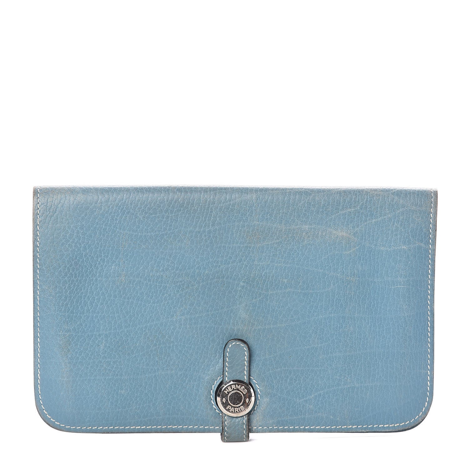 Hermes Togo Dogon Duo Wallet Blue Jean 1 of 11