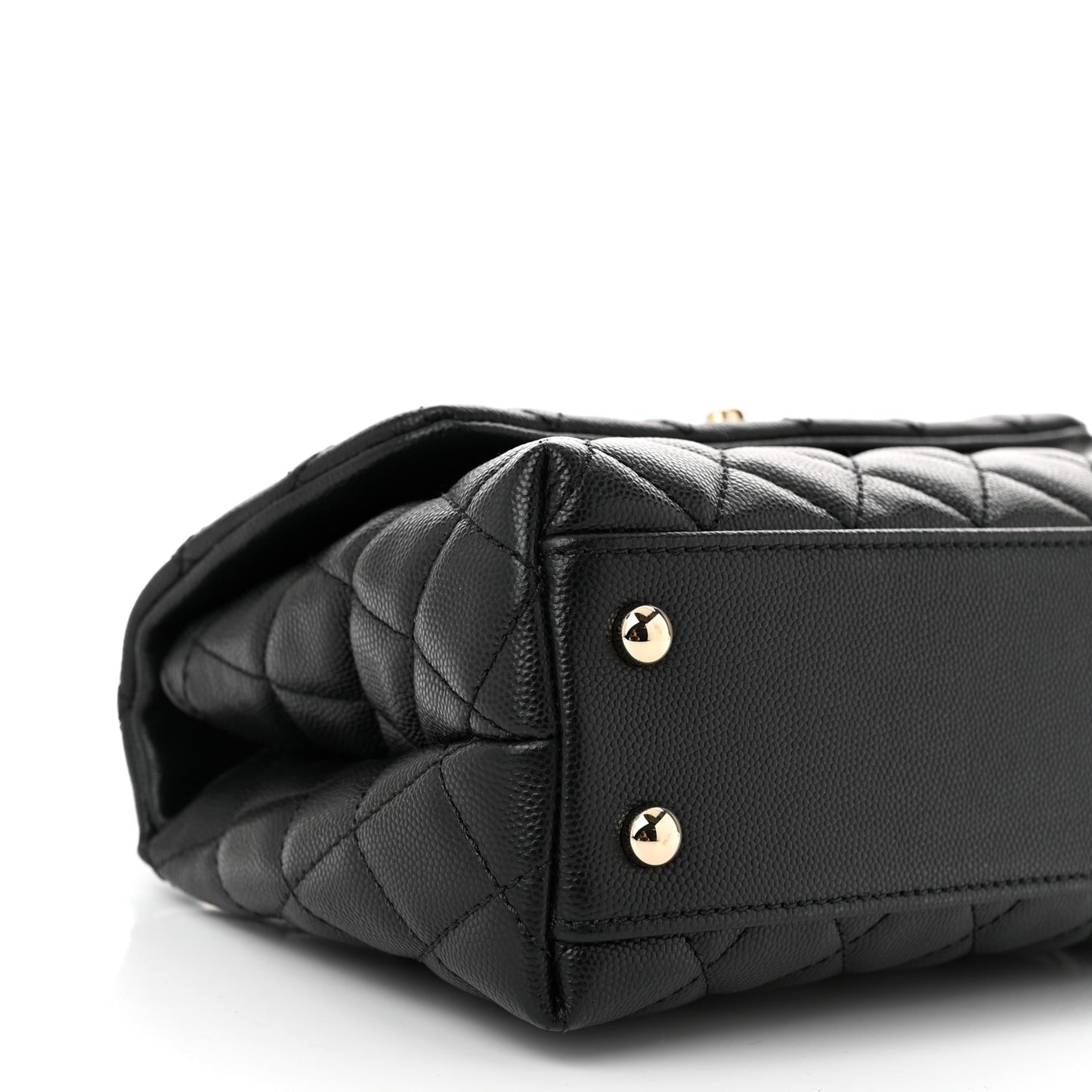 Caviar Quilted Mini Coco Handle Flap Black