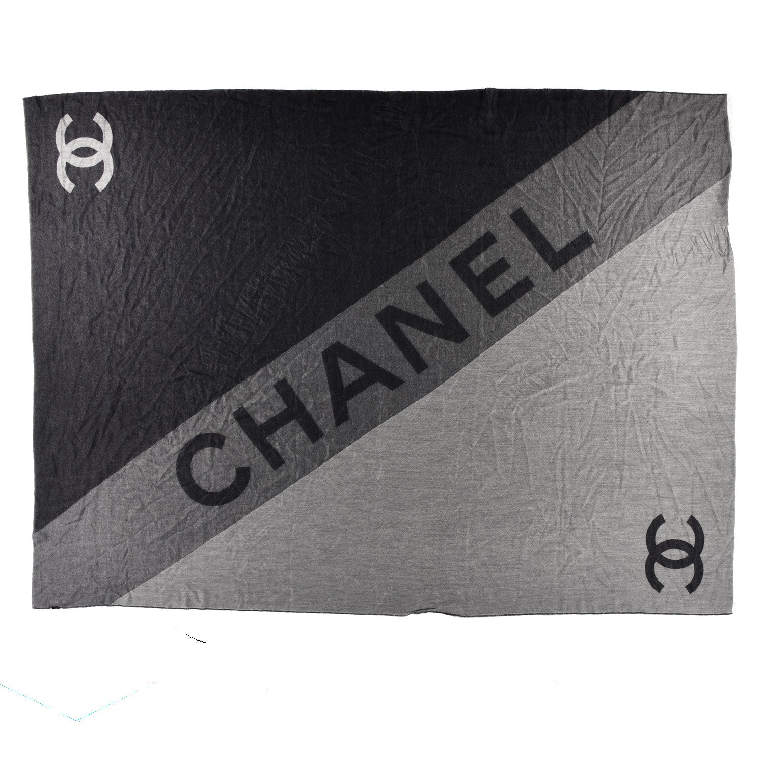 Chanel Cashmere CC Logo Stole Black 2 of 3