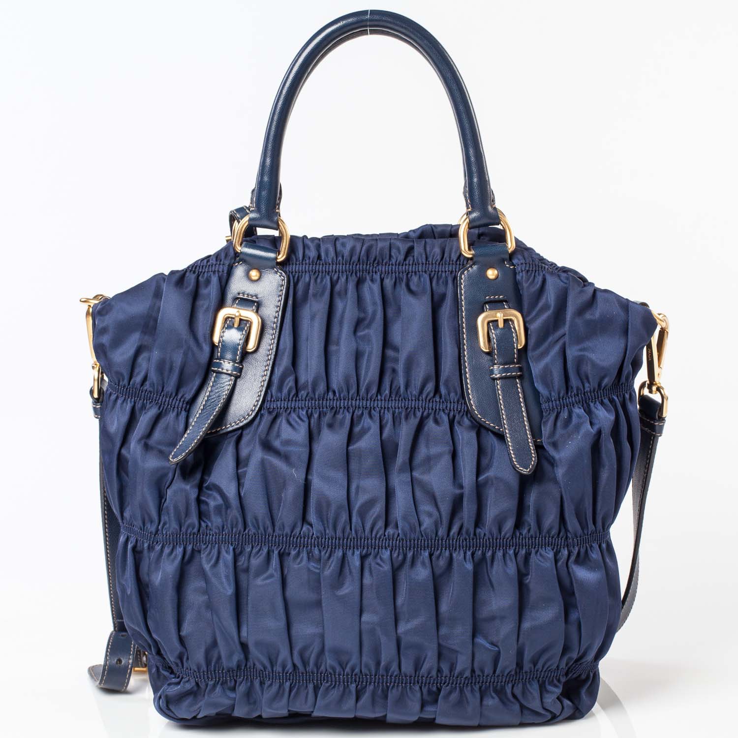 Prada Tessuto Nylon Gaufre Tote Blue 5 of 10