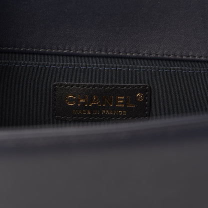 Chanel Lambskin Quilted Medium Boy Flap Dark Blue 9 of 12