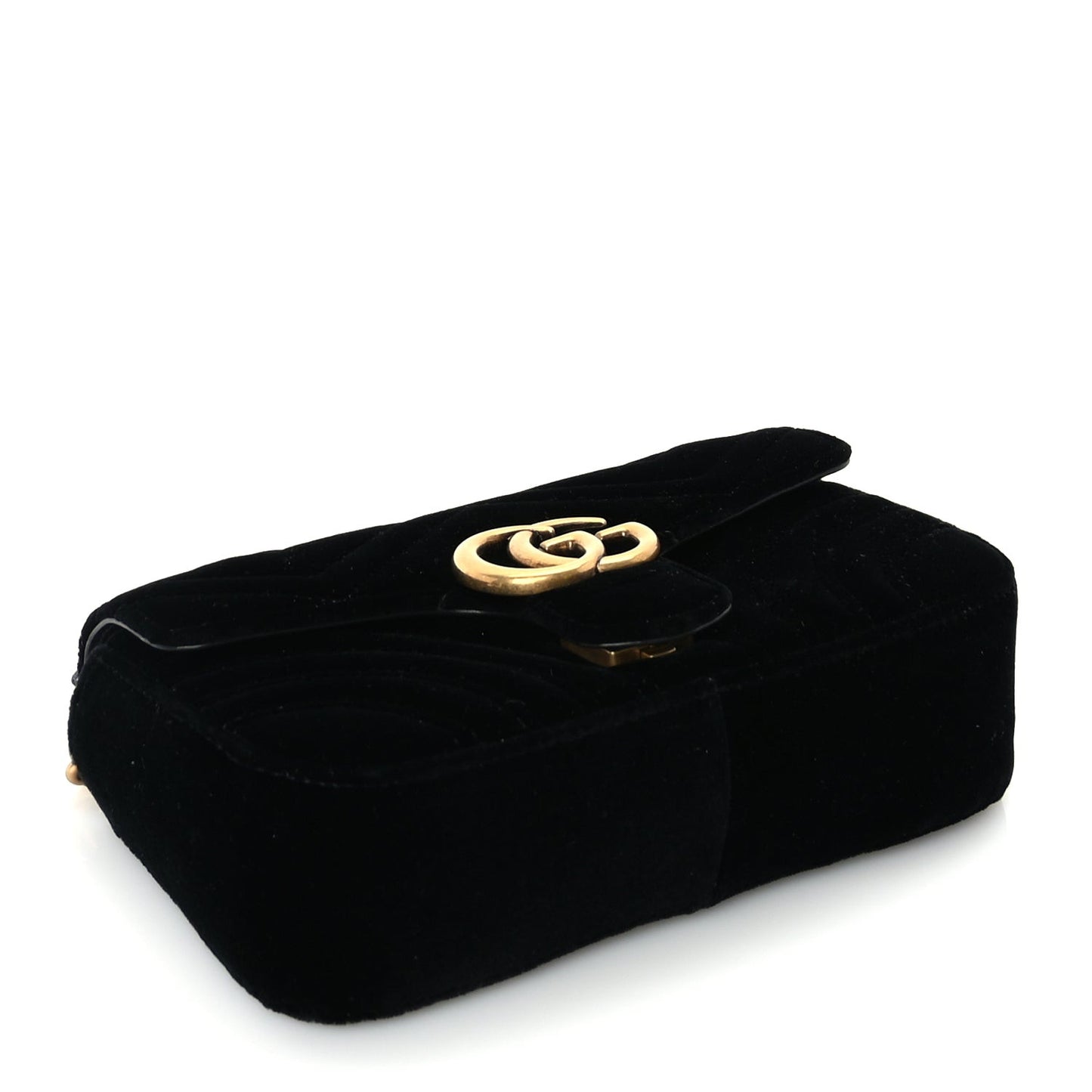 Velvet Matelasse Mini GG Marmont Shoulder Bag  Black