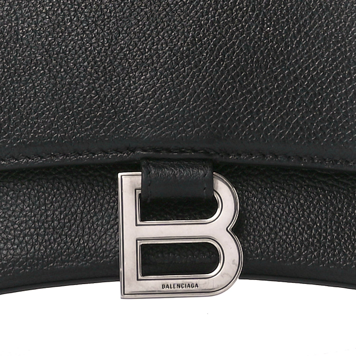 Balenciaga Grained Calfskin Small Hourglass Top Handle Bag Black 7 of 11
