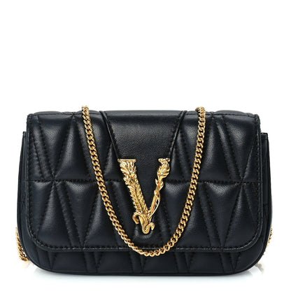 Versace Nappa Quilted Virtus Evening Bag Black 1 of 8