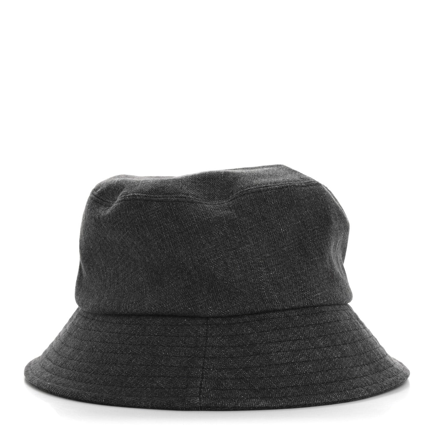 Denim Sequin Cloche Logo Bucket Hat M Black