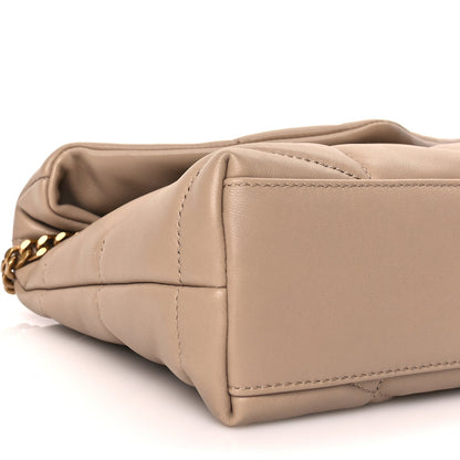 Saint Laurent Lambskin Quilted Toy Loulou Puffer Monogram Chain Satchel Dark Beige 7 of 8