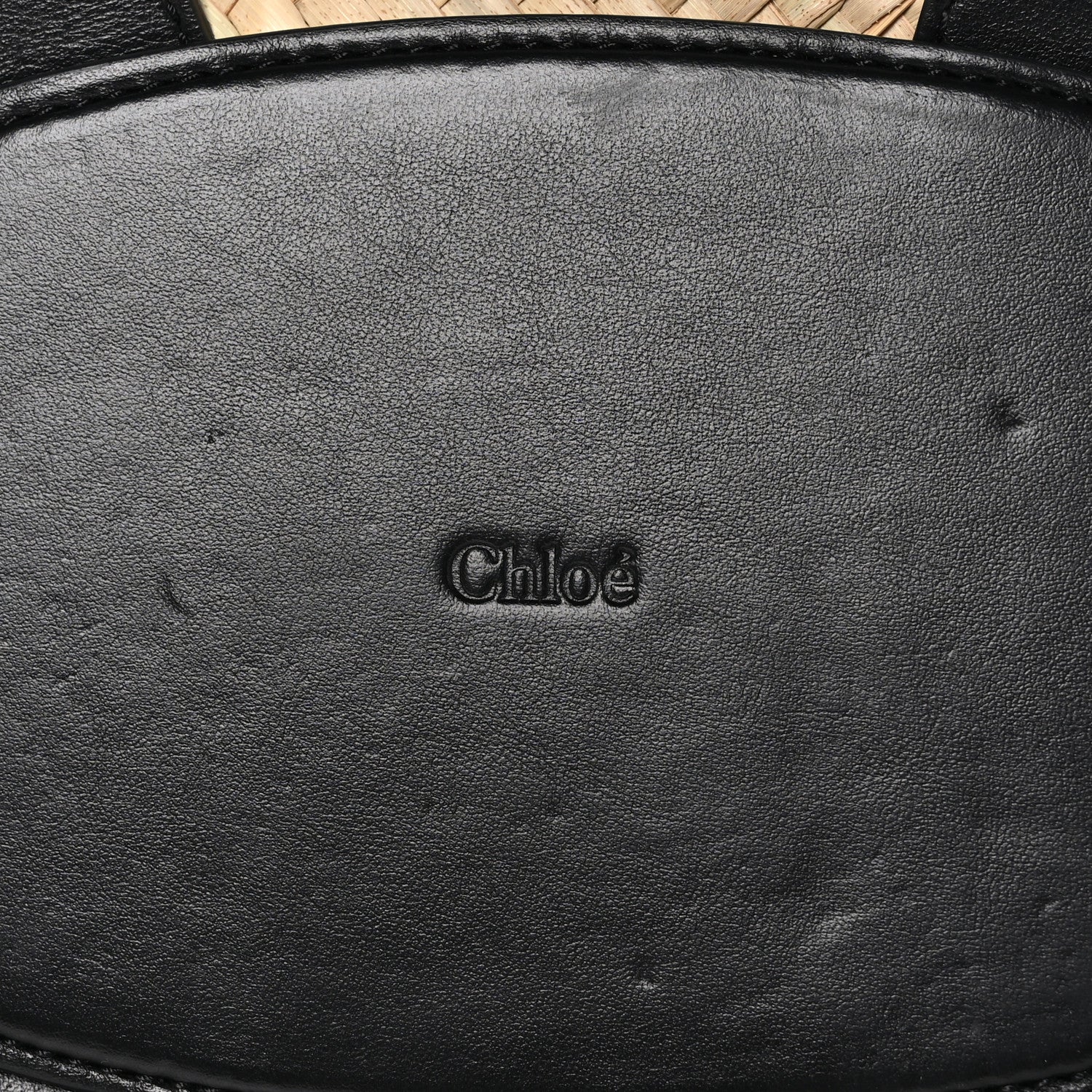 Chloe Raffia Smooth Calfskin Medium Sense Basket Black 6 of 9