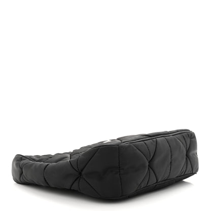 Prada Re-Nylon Triangle Padded Patchwork Shoulder Bag Black 4 of 11