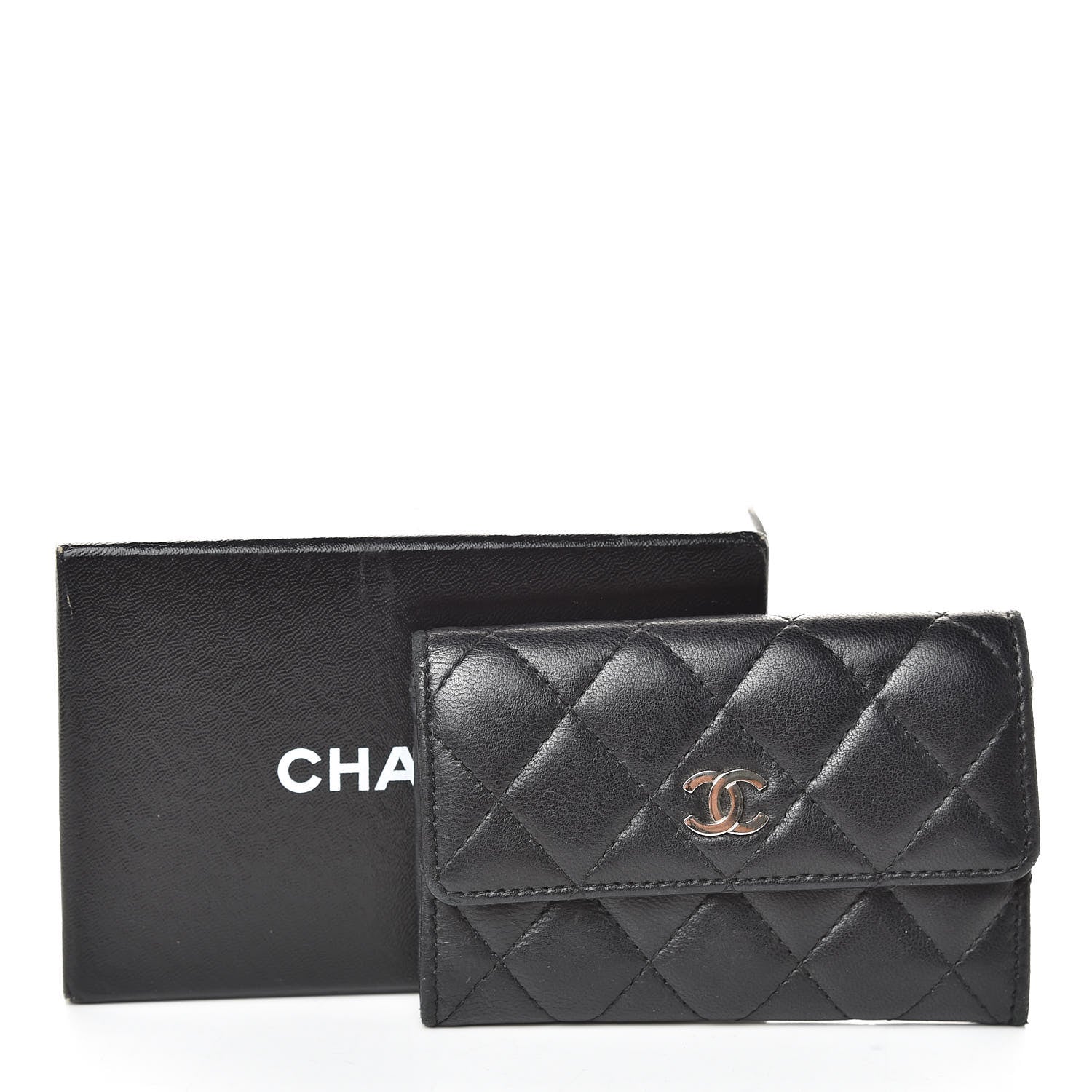 Chanel Lambskin Quilted Flap Card Holder Black 9 of 9