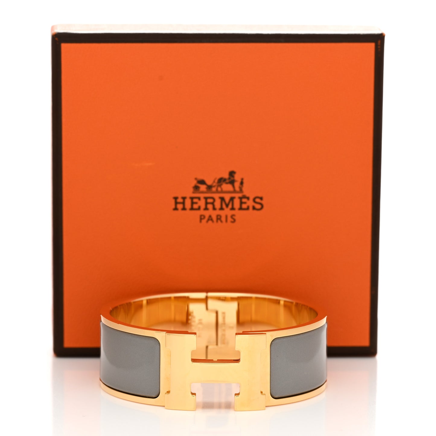 Enamel Wide Clic Clac H Bracelet PM Ardoise