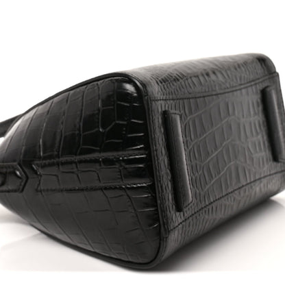 Givenchy Calfskin Crocodile Embossed Mini Antigona Black 8 of 8