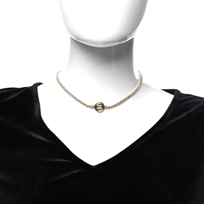 Chanel Crystal CC Choker Necklace Gold 3 of 5