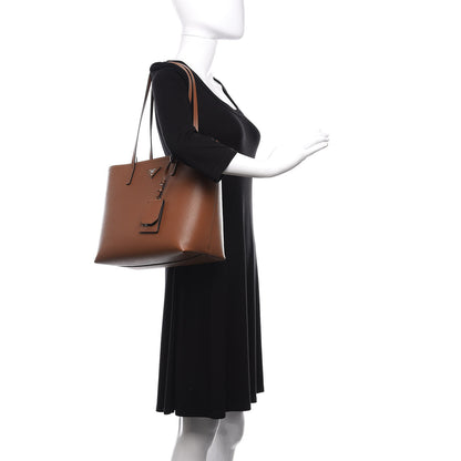 Prada Saffiano Cuir Shopping Tote Cognac Black 2 of 9