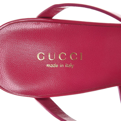 Gucci Patent Bright Bit Ankle Cuff Sandals 38.5 Shocking Pink 6 of 7