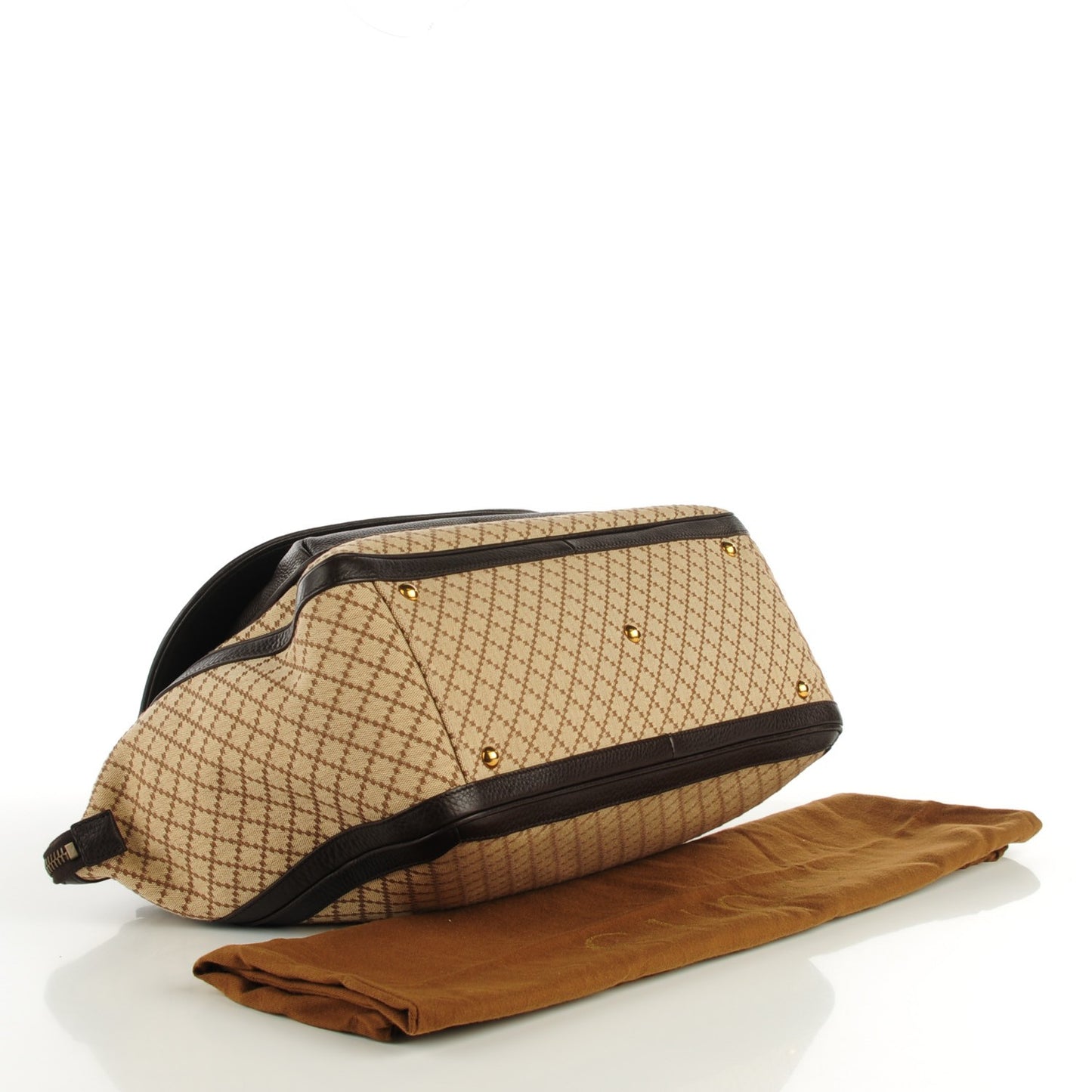 Diamante Cellarius Calfskin Medium 1973 Top Handle Bag Beige Ebony Cocoa