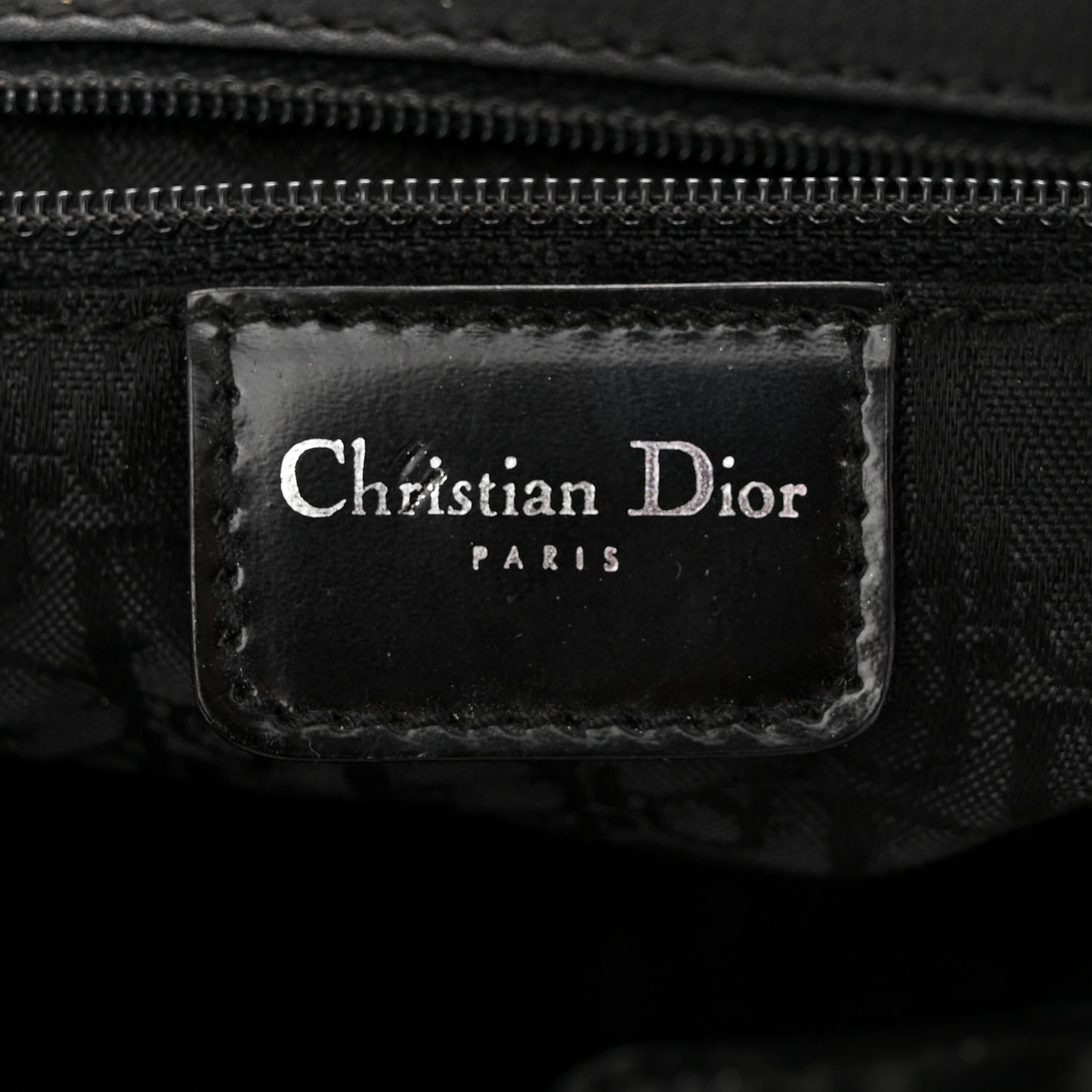 Patent Crystal Embellished Canvas Lips Print Tote Black Multicolor