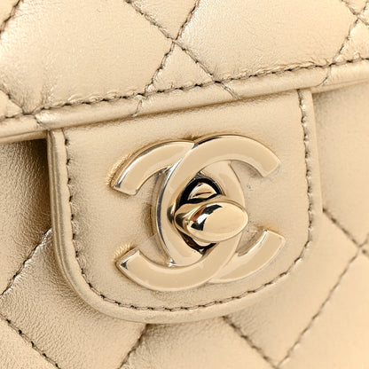 Chanel Metallic Lambskin Quilted CC In Love Heart Clutch With Chain Gold 11 of 12