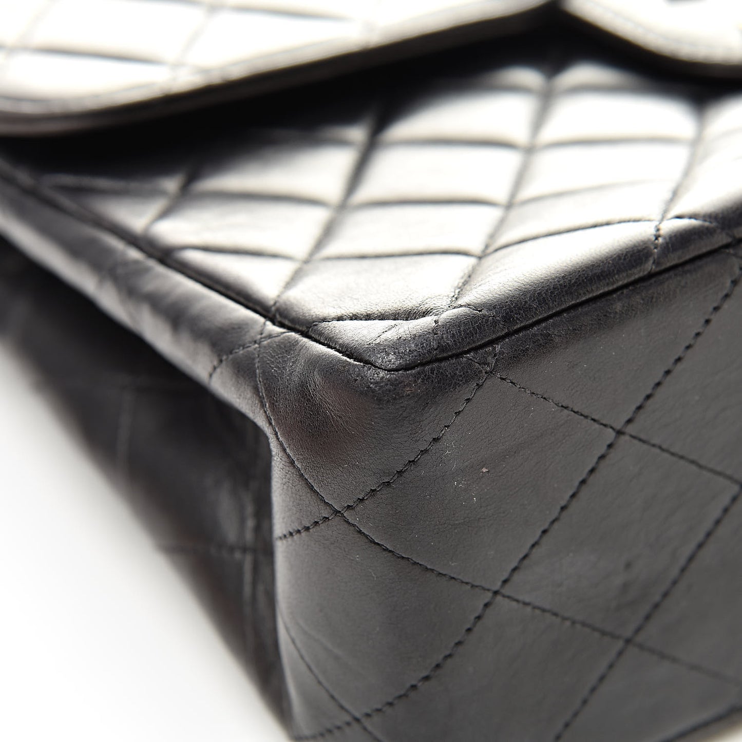 Lambskin Quilted XL Jumbo Single Flap Black