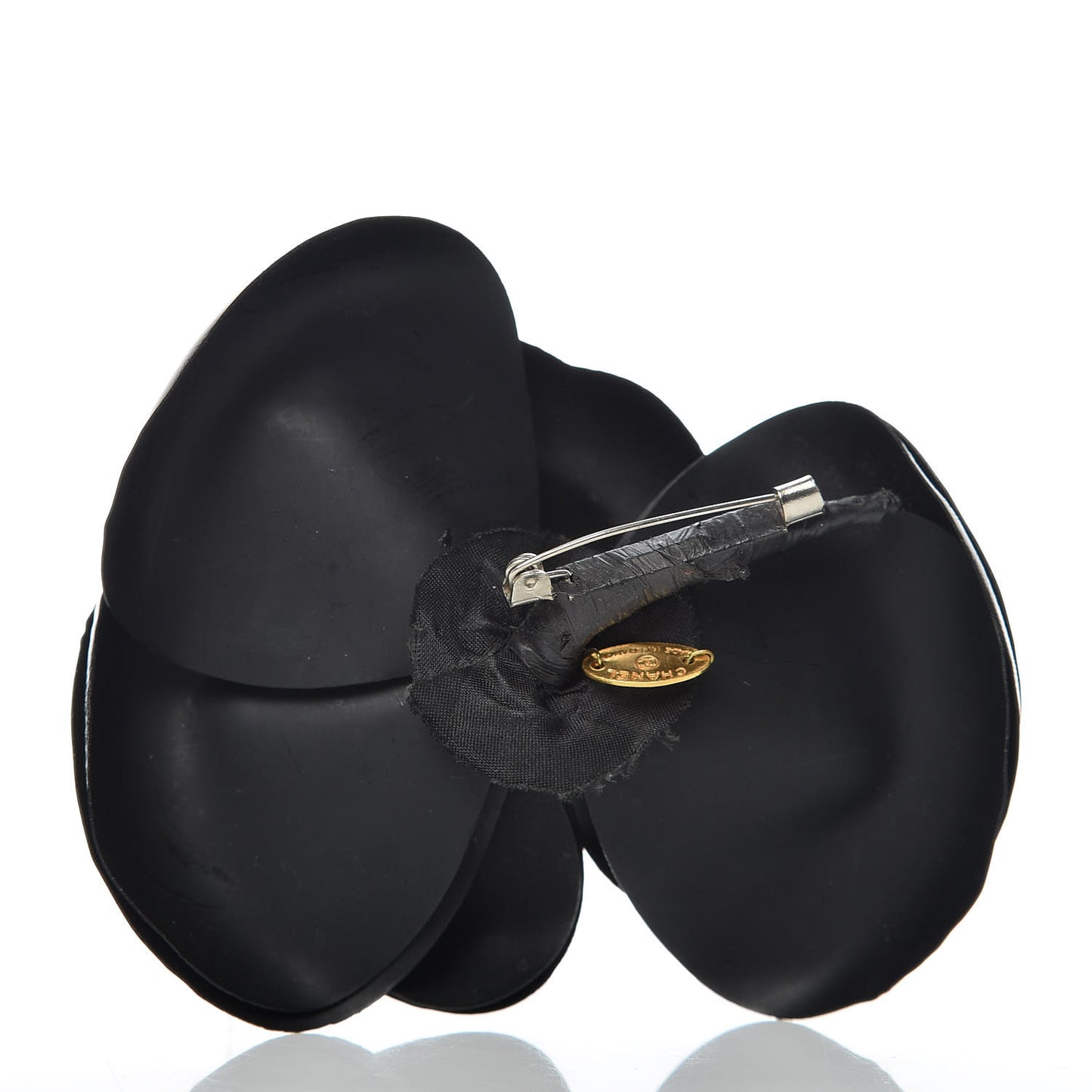 Patent Camellia Pin Brooch Black