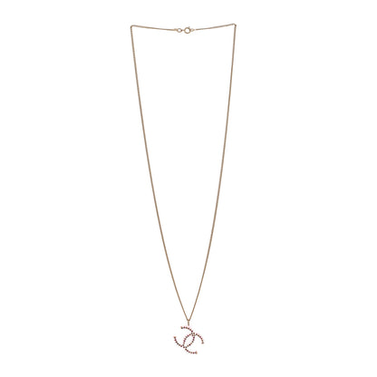 Chanel Translucent Resin Crystal CC Necklace Pink Multicolor 3 of 6