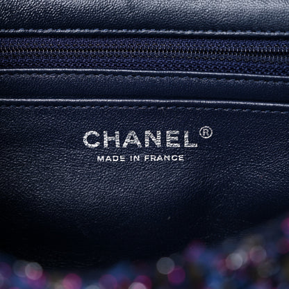 Chanel Tweed Quilted Mini Rectangular Flap Blue Purple Khaki Pink 7 of 11