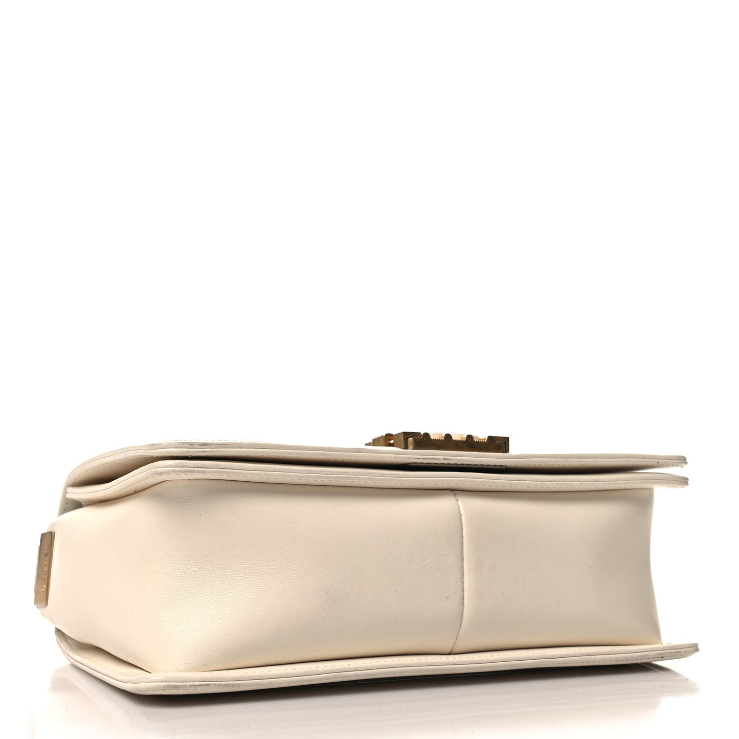 Lambskin Quilted Medium Boy Studded Handle Flap Black Gold