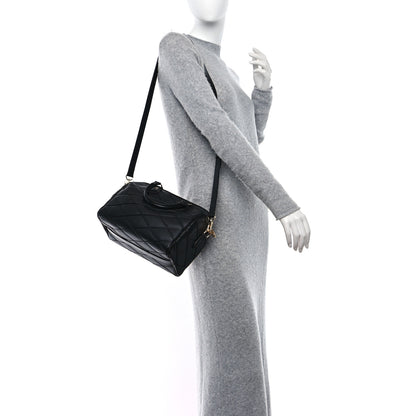 Louis Vuitton Lambskin Malletage Speedy Bandouliere 25 Black 2 of 11