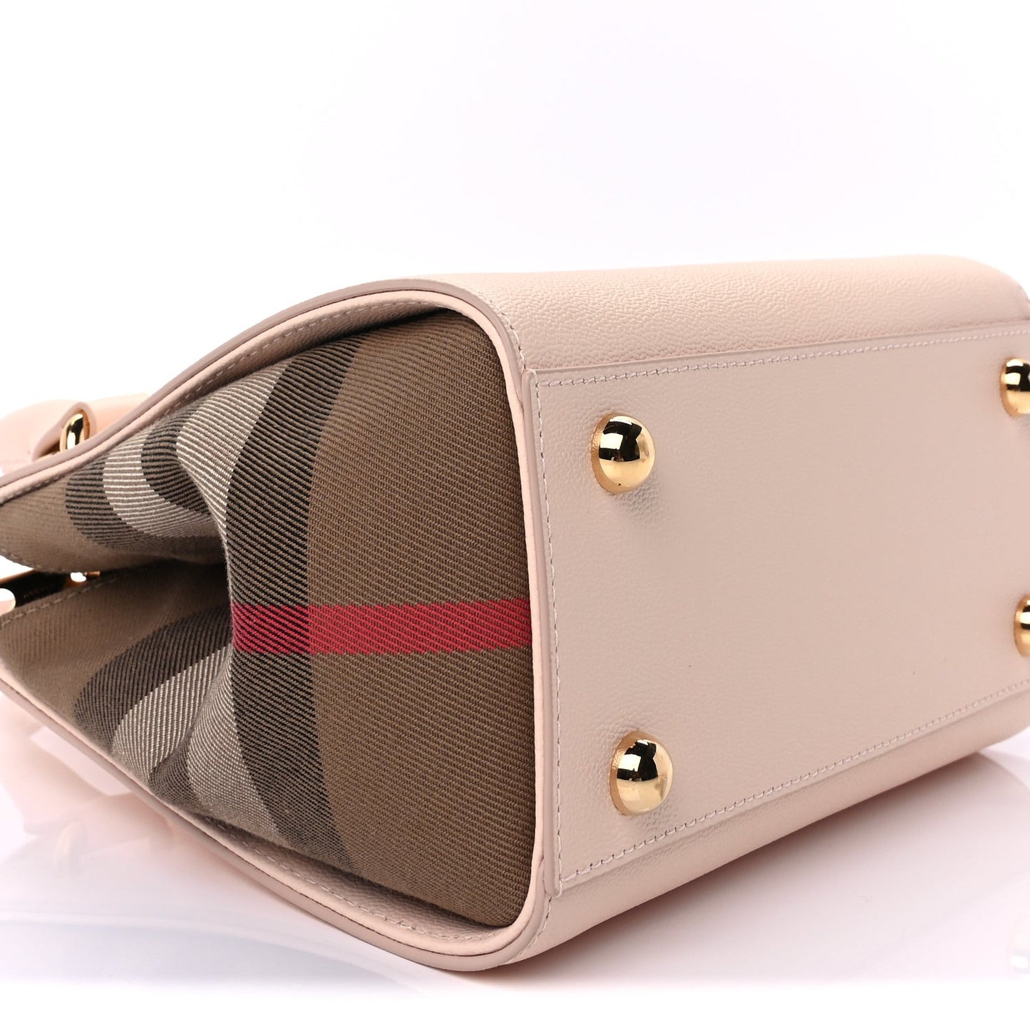 Calfskin Mega Check Mini Banwell Tote Pale Cameo