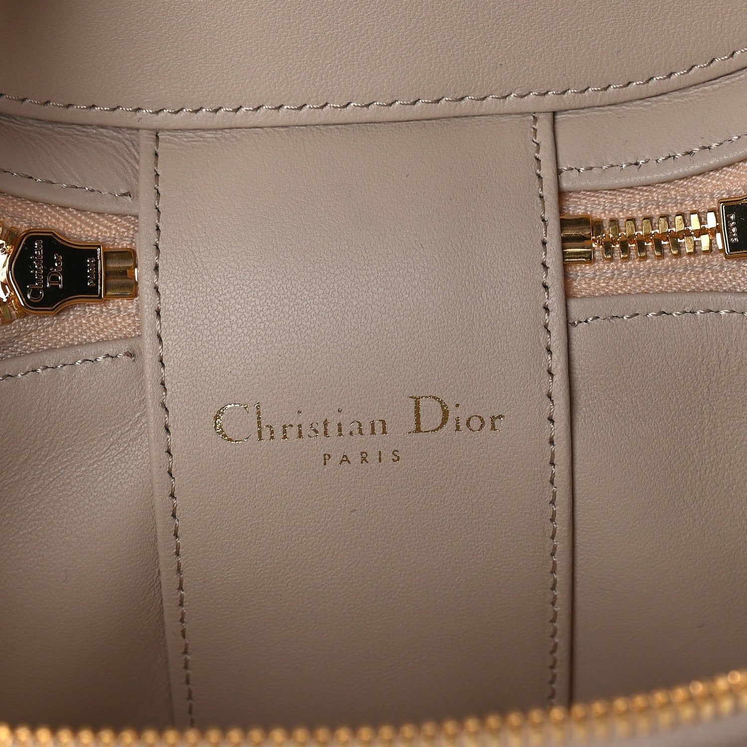 Christian Dior Lambskin Signature CD Vanity Case Caramel Beige 4 of 8