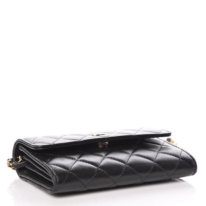Chanel Lambskin Quilted Pearl Clutch With Chain Black 4 of 11