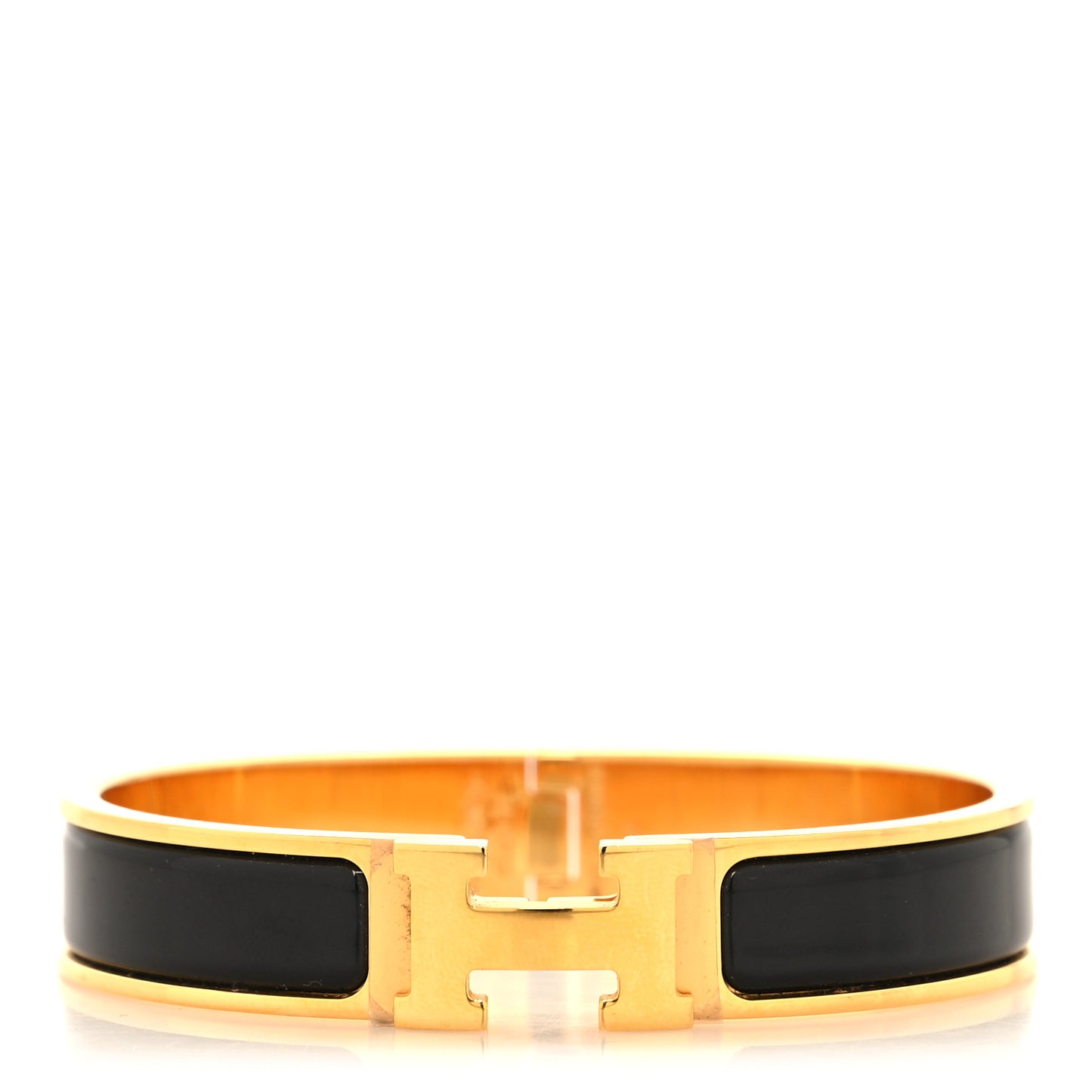 Enamel Narrow Clic Clac H Bracelet PM Black