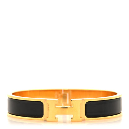 Hermes Enamel Narrow Clic Clac H Bracelet PM Black 1 of 5