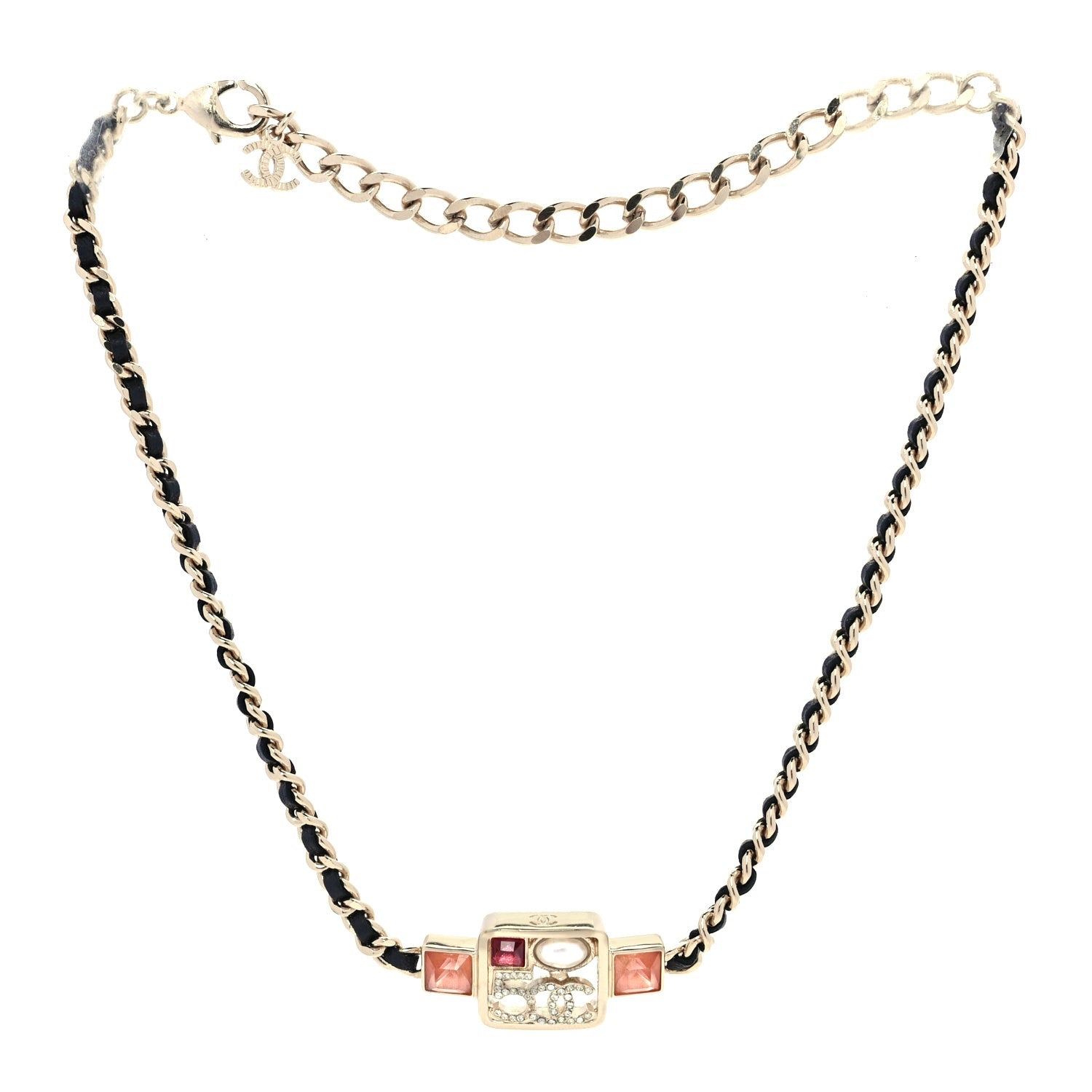 Chanel Calfskin Pearl Gripoix Chocker Necklace  Gold Multicolour 2 of 5
