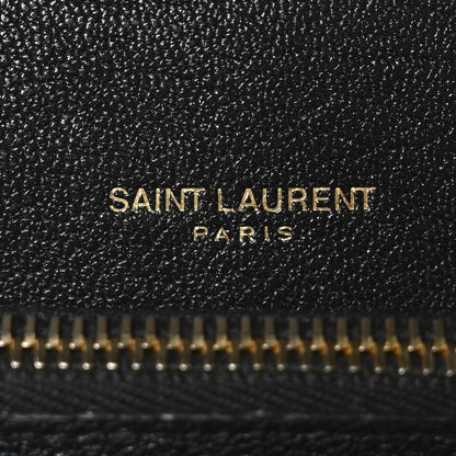 Saint Laurent Sheepskin Matelasse Chevron Monogram Medium College Bag Black 6 of 10