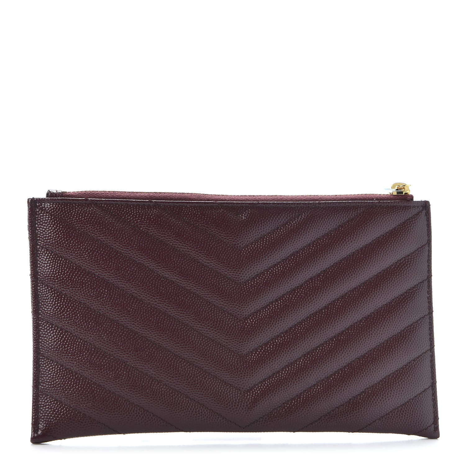Saint Laurent Grain De Poudre Matelasse Chevron Monogram Bill Pouch Amaranto 2 of 9