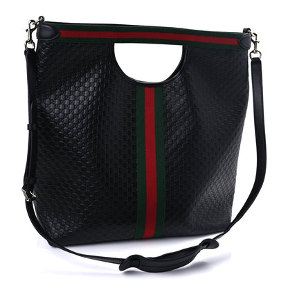 Gucci Microguccissima Web Large Giglio Tote  Black 4 of 10