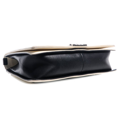 Chanel Lambskin Quilted Large Boy Flap Black White 4 of 10