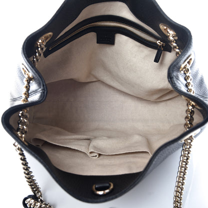 Gucci Pebbled Calfskin Medium Soho Chain Shoulder Bag Black 7 of 9