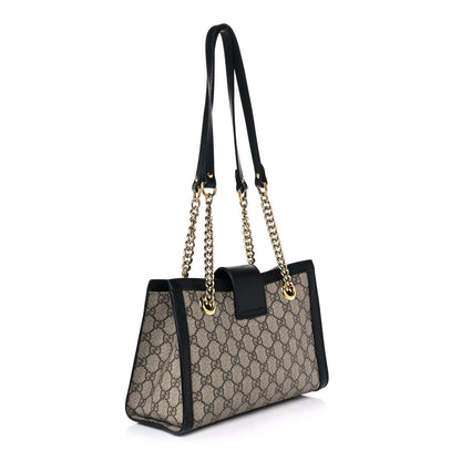 Gucci GG Supreme Monogram Small Padlock Tote Black 3 of 12