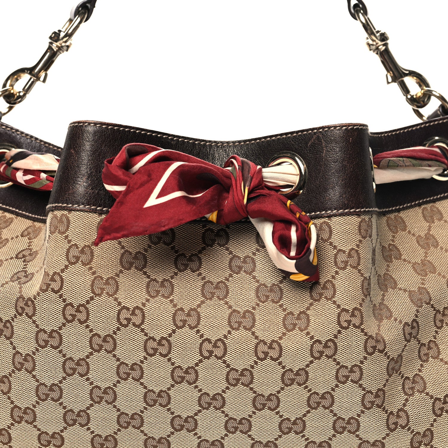 Gucci Monogram Positano Hobo Brown 8 of 13