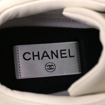 Chanel Calfskin CC Sneakers 39.5 Light Burgundy White Pink 5 of 9